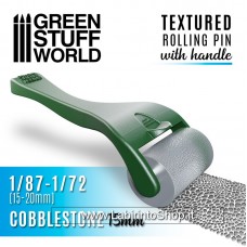 Green Stuff World Rolling Pin with Handle - Cobblestone 15mm