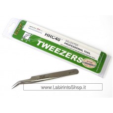 Vetus Tweezers HRC 40 ST-17 (115mm, Slighty Curved) fine Super tweezer